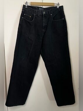 Vintage Y2K Anchor Blue Baggy Fit Black Jeans Size 34x30 Fit 33x29.5
